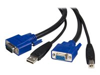 StarTech.com 10 ft 2-in-1 Universal USB KVM Cable - 10ft VGA KVM Cable - 10ft USB KVM Cable - 10ft KVM Switch Cable (SVUSB2N1_10) - Video- / USB-kabel - HD-15 (VGA), USB-type B (hann) til USB, HD-15 (VGA) - 3 m - for P/N: RKCOND17HD, SV231USBGB, SV231USBLC, SV431USB, SV431USBAE, SV431USBAEGB, SV431USBDDM SVUSB2N1_10