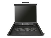 StarTech.com 8 Port Rackmount KVM Console with 6ft Cables, Integrated KVM Switch with 19" LCD Monitor, Fully Featured 1U LCD KVM Drawer- OSD KVM, Durable 50,000 MTBF, USB + VGA Support - 19in. LCD KVM Console (RKCONS1908K) - KVM-konsoll med KVM-svitsj - 8 porter - PS/2, USB - USA - engelsk (QWERTY) - 19" - kan monteres i rack - 1280 x 1024 - 250 cd/m² - 1000:1 - VGA - svart - 1U RKCONS1908K