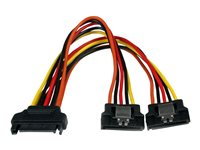 StarTech.com 6in Latching SATA Power Y Splitter Cable Adapter - M/F - 6 inch Serial ATA Power Cable Splitter - SATA Power Y Cable Adapter - Strømsplitter - SATA-strøm (hann) til SATA-strøm (hunn) - 15.24 cm - låst - for P/N: HSB13SATSASB, HSB1SATSASBA, HSB1SATSASVA, HSB225S3R, HSB43SATSASB, SATSASBP425 PYO2LSATA