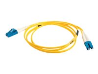 C2G LC-LC 9/125 OS1 Duplex Singlemode PVC Fiber Optic Cable (LSZH) - Koblingskabel - LC-enkeltmodus (hann) til LC-enkeltmodus (hann) - 3 m - 3 m - fiberoptisk - dupleks - 9 / 125 micron - OS1 - halogenfri - gul 85606