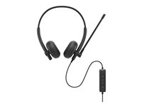 Dell Wired Headset WH125 - Hodesett - on-ear - kablet - USB-A - svart WH125-DWW
