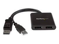StarTech.com 2-Port Multi Monitor Adapter, DisplayPort 1.2 MST Hub, Dual 4K 30Hz or 1080p, USB Bus Powered, Video Splitter for Extended Desktop Mode on Windows Only, DP to 2x DP MST Hub - Multi Stream Transport (MSTDP122DP) - Videosplitter - 2 x DisplayPort - stasjonær - for P/N: SV231DPU34K MSTDP122DP
