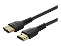 StarTech.com 1m Premium Certified HDMI 2.0 Cable with Ethernet, Durable High Speed UHD 4K 60Hz HDR 10, 3ft Rugged M/M HDMI Cord with Aramid Fiber, TPE, Ultra HD Monitors, TVs & Displays - Heavy duty HDMI cable - Premium High Speed - HDMI-kabel med Ethernet - HDMI hann til HDMI hann - 1 m - svart - for P/N: TB3DKM2HDL RHDMM1MP