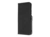 Insmat - Lommebok for mobiltelefon - ekte skinn, bomullssting, kartong+papir+aluminiumsfolie, termoplast-polyuretan (TPU) - svart - for Honor X7A 650-3240