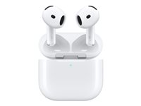 Apple AirPods 4 with Active Noise Cancellation - True wireless-hodetelefoner med mikrofon - ørepropp - Bluetooth - aktiv støydemping - hvit MXP93DN/A