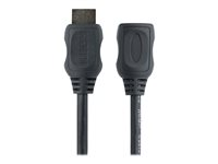 StarTech.com 2m (6ft) HDMI Extension Cable, Ultra HD HDMI Male to Female Cable, 4K HDMI Cable Extender, 4K 30Hz UHD HDMI Cable with Ethernet M/F, High Speed HDMI 1.4 Cable, 10.2Gbps - HDMI Cord Extender - HDMI-forlengelseskabel - HDMI hann til HDMI hunn - 2 m - skjermet - svart - for P/N: CDP2HDMM2MB, DP2HDMM2MB, HDDVIMM3, HDMM1MP, HDMM2MP, HDMM3MP, HDPMM50, MDP2HDMM2MB HDEXT2M
