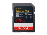 SanDisk Extreme Pro - Flashminnekort - 128 GB - Video Class V90 / UHS-II U3 / Class10 - SDXC UHS-II SDSDXDM-128G-GN4IN