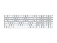 Apple Magic Keyboard with Touch ID and Numeric Keypad - Tastatur - USB-C - trådløs - Bluetooth - QWERTY - amerikansk engelsk - hvite taster MXK73LB/A