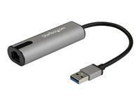 StarTech.com 2.5GbE USB A to Ethernet Adapter, NBASE-T NIC, USB 3.0 Type A 2.5 GbE /1 GbE Multi Speed Gigabit Network, USB 3.1 Laptop to RJ45/LAN, Lenovo X1 Carbon, HP EliteBook/ ZBook - Type-A to Ethernet (US2GA30) - Nettverksadapter - USB 3.0 - 10M/100M/1G/2,5 Gigabit Ethernet x 1 - svart, romgrå US2GA30