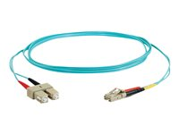 C2G LC-SC 10Gb 50/125 OM3 Duplex Multimode PVC Fiber Optic Cable (LSZH) - Nettverkskabel - SC flermodus (hann) til LC multimodus (hann) - 10 m - 10 m - fiberoptisk - dupleks - 50 / 125 mikroner - OM3 - halogenfri - akvamarin 85536
