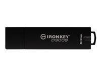 IronKey D300S - USB-flashstasjon - kryptert - FIPS 140-2 Level 3 - 64 GB - USB 3.1 Gen 1 - TAA-samsvar IKD300S/64GB