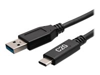 C2G 6in USB-C to USB-A SuperSpeed USB 5Gbps Cable M/M - USB-kabel - USB-type A (hann) til USB-C (hann) - USB 3.2 Gen 1 - 30 V - 3 A - 15 cm - formstøpt - svart C2G28874