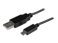 StarTech.com 0.5m Mobile Charge Sync USB to Slim Micro USB Cable M/M - USB-kabel - Micro-USB type B (hann) til USB (hann) - USB 2.0 - 50 cm - svart USBAUB50CMBK
