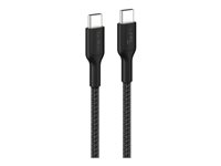 Belkin BoostCharge Pro - USB-kabel - 24 pin USB-C (hann) til 24 pin USB-C (hann) - 1 m - USB Power Delivery (240 W), flettet kabel - svart CAB025HQ1MBK