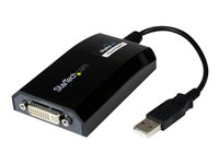 StarTech.com USB to DVI Adapter - 1920x1200 - External Video & Graphics Card - Dual Monitor Display Adapter Cable - Supports Mac & Windows (USB2DVIPRO2) - USB / DVI-adapter - USB (hann) til DVI-I (hunn) - USB 2.0 - 27 m - 1920 x 1200 (WUXGA)-støtte - svart - for P/N: DVIDDMM10, DVIDDMM6, DVIDSMM10, DVIMM6, DVISPL1DD, HDDVIMM3, HDMIDVIMM10, HDMIDVIMM6 USB2DVIPRO2