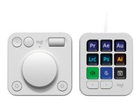 Logitech Master Series MX Creative Console - Tastatur- og dialsystemsett - bakgrunnsbelyst - USB-C - blekgrå 920-012932