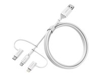 OtterBox Standard - USB-kabel - USB (hann) til Micro-USB type B, Lightning, USB-C (hann) - USB 2.0 - 3 A - 1 m - skydrømhvitt 78-52686