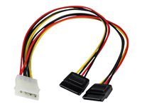 StarTech.com 12in LP4 to 2x SATA Power Y Cable Adapter - Molex to to Dual SATA Power Adapter Splitter - Strømadapter - 4-pin intern strøm (hann) til SATA-strøm (hunn) - for P/N: BRACKET125PTP, HSB13SATSASB, HSB1SATSASBA, HSB1SATSASVA, HSB43SATSASB, S322M225R PYO2LP4SATA