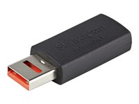 StarTech.com Secure Charging USB Data Blocker Adapter, Male to Female USB-A Charge-Only Adapter, No-Data Charge/Power-Only Adapter for Phone/Tablet, Data Blocking USB Protector Adapter - 5V, 2.4A (12 W) Max (USBSCHAAMF) - USB-ladeadapter - USB (kun strøm) (hunn) til USB (kun strøm) (hann) - 5 V - 2.4 A - passiv - svart USBSCHAAMF