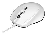 PORT Connect SILENT - Mus - optisk - 3 knapper - kablet - USB, USB-C - hvit 900712