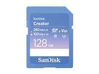 SanDisk Creator - Flashminnekort - 128 GB - Video Class V60 / UHS-II U3 / Class10 - SDXC UHS-II SDSDXEP-128G-GNCIS