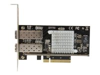 StarTech.com 10G Network Card - 2x 10G Open SFP+ Multimode LC Fiber Connector - Intel 82599 Chip - Gigabit Ethernet Card (PEX20000SFPI) - Nettverksadapter - PCIe 2.0 x8 lav profil - 10GbE - 10GBase-LR, 10GBase-SR, 10GBase-LRM - svart - for P/N: BNDTB10GI, BNDTB210GSFP, BNDTB310GNDP, BNDTB410GSFP, BNDTB4M2E1, BNDTBUSB3142 PEX20000SFPI